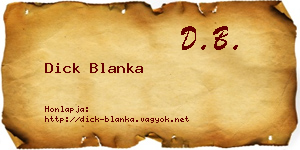 Dick Blanka névjegykártya
